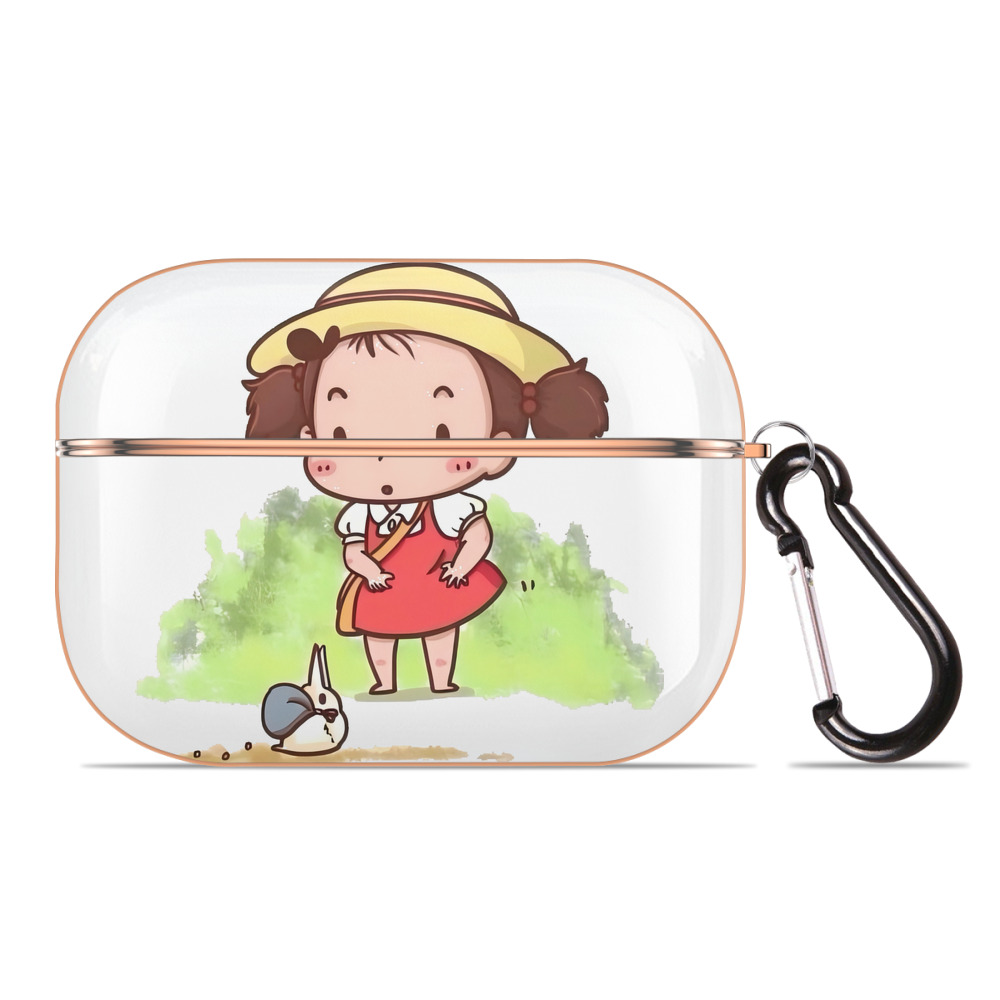 となりのトトロ 草壁メイ 草壁サツキ My Neighbor Totoro Satsuki Kusakabe Mei Kusakabe 【AirPods Pro用】ハードシェル保護ケース｜耐衝撃・防指紋・カラビナ付き商品仕様